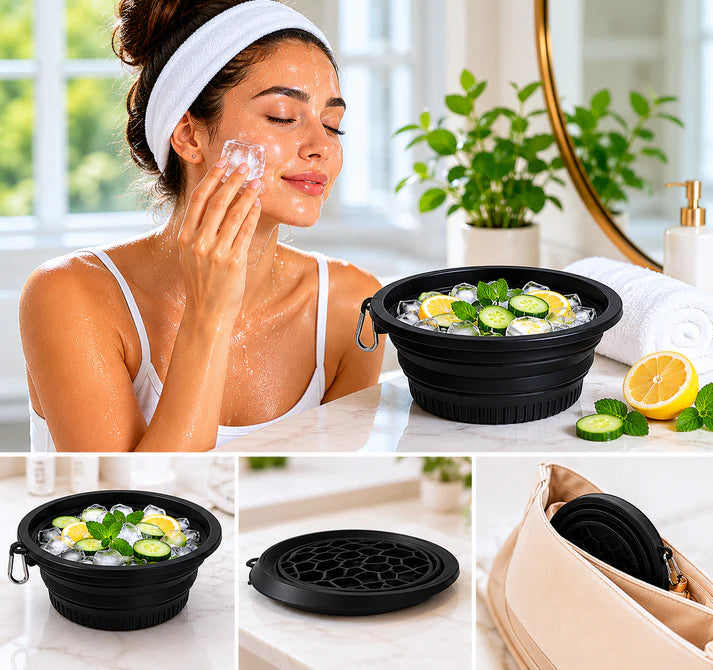 Silicone Ice Facial Plunge Bowl – Portable Foldable Face Bowl