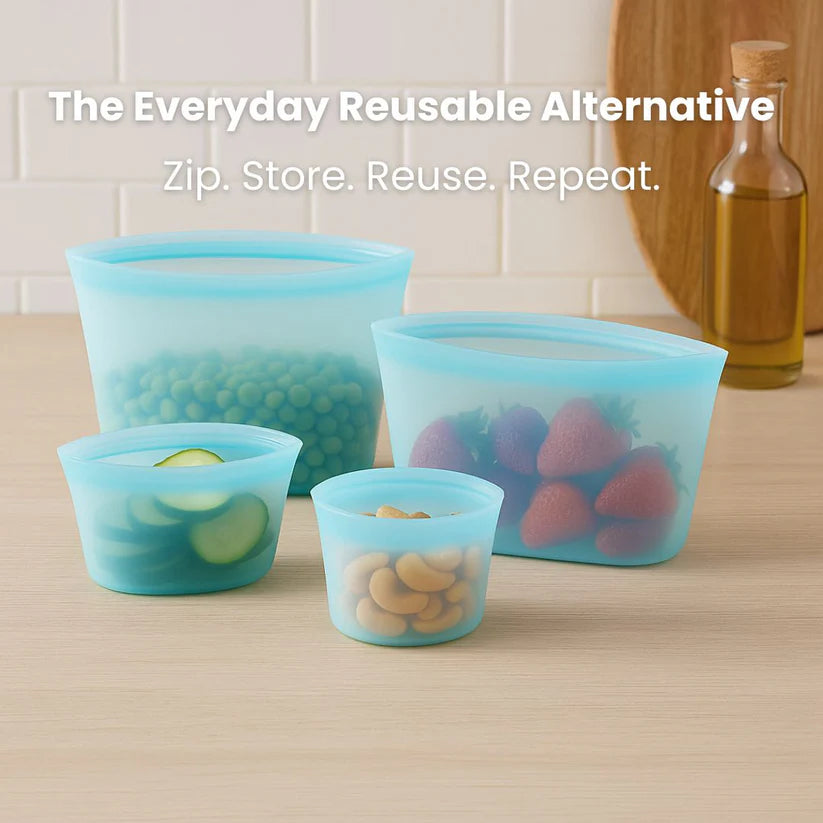 Silicone Food Storage Bags (Pack Of 4)