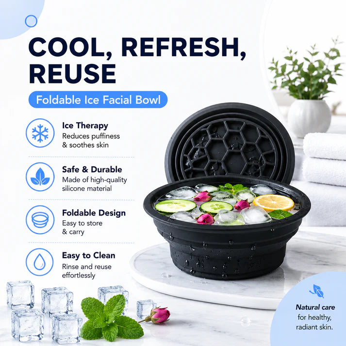 Silicone Ice Facial Plunge Bowl – Portable Foldable Face Bowl