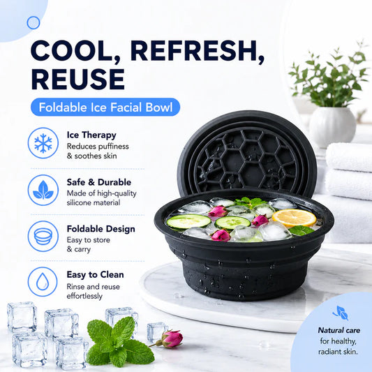 Silicone Ice Facial Plunge Bowl – Portable Foldable Face Bowl