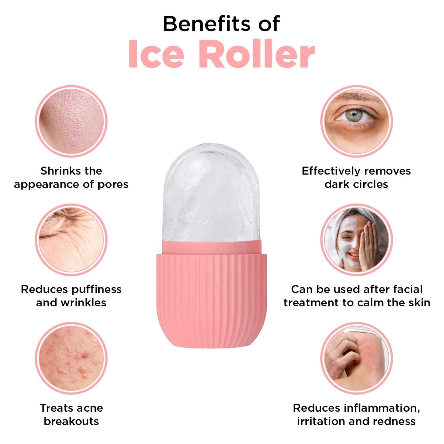 Ice Face Roller & Jade Roller – Glow & Depuff Skin Tool
