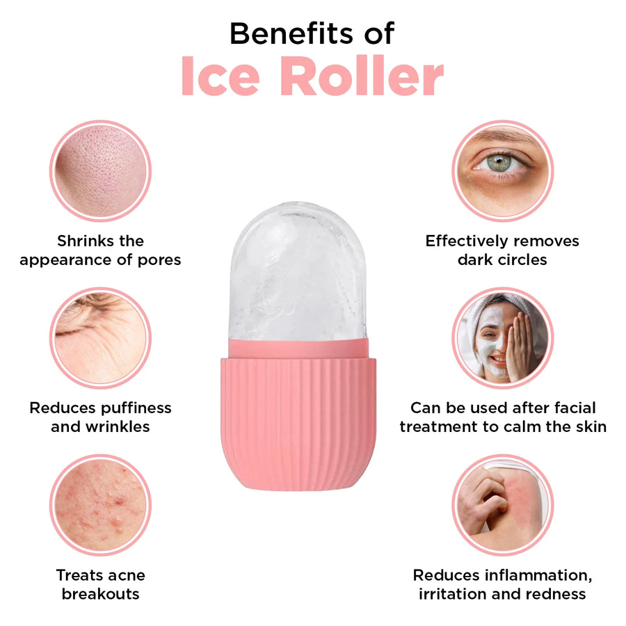 Ice Face Roller & Jade Roller – Glow & Depuff Skin Tool