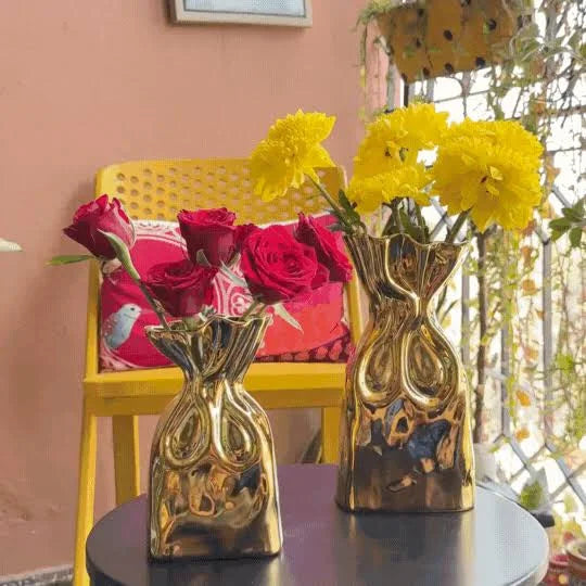 Golden Bag Vase
