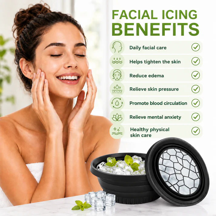 Silicone Ice Facial Plunge Bowl – Portable Foldable Face Bowl