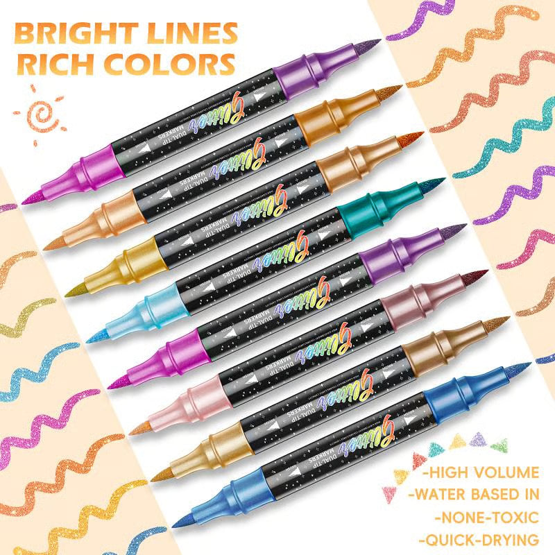Glitter Brush Marker Set | 24 Color Set