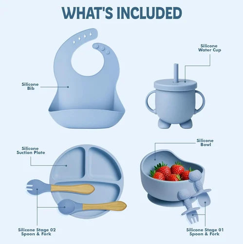 Anti-Spill Suction Bowl + Spoon Set – Baby Feeding Essentials