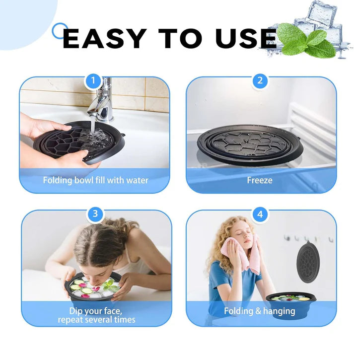 Silicone Ice Facial Plunge Bowl – Portable Foldable Face Bowl