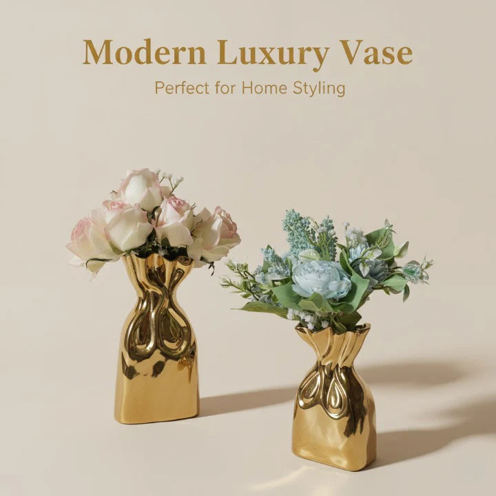Golden Bag Vase