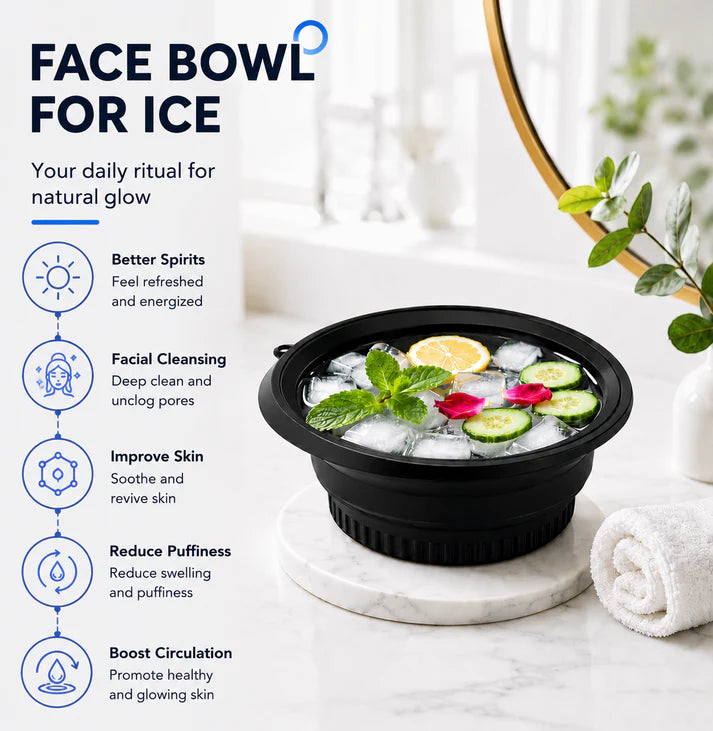 Silicone Ice Facial Plunge Bowl – Portable Foldable Face Bowl