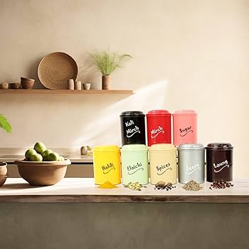 Storage Jars & Kitchen Organizer Set (8-Piece, 300ml)