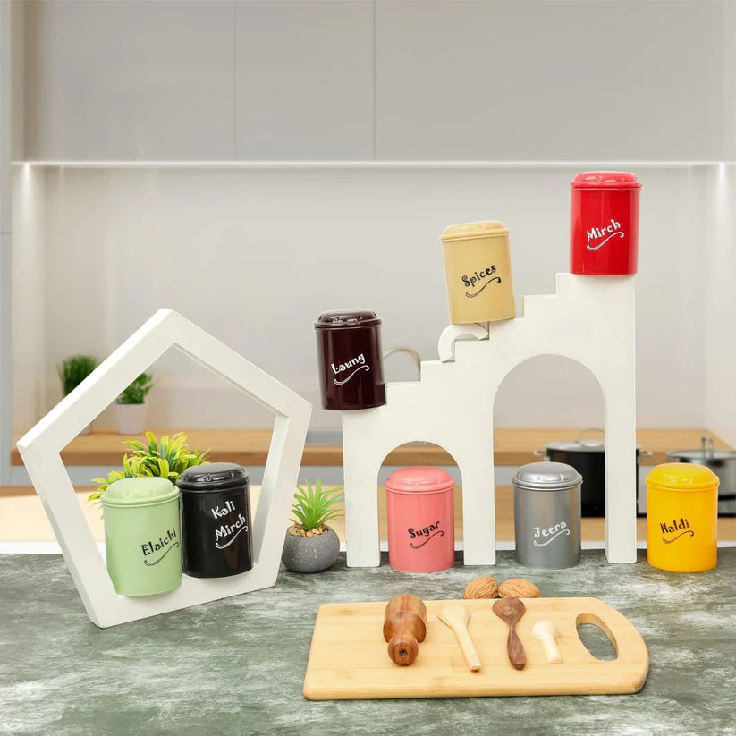 Storage Jars & Kitchen Organizer Set (8-Piece, 300ml)