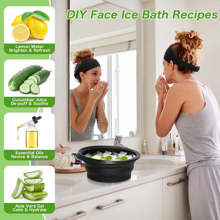 Silicone Ice Facial Plunge Bowl – Portable Foldable Face Bowl