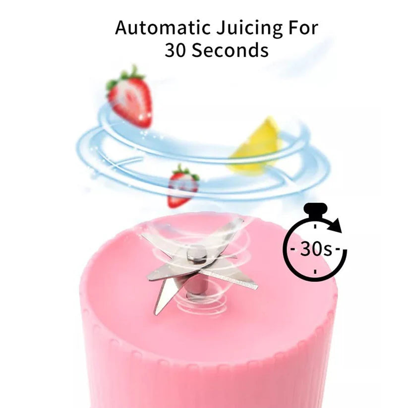 Portable 420ml Juicer Blender with 6 Stainless Steel Blades