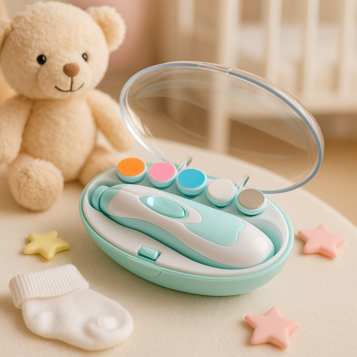 Baby Electric Nail Trimmer with LED Light & 6 Grinding Heads