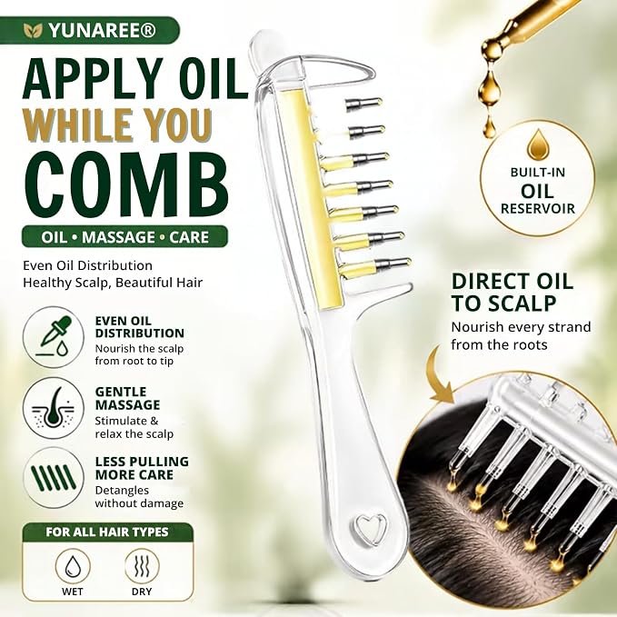 Trending Crystal Comb - Hair Serum Applicator & Scalp Massager