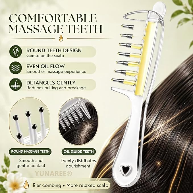 Trending Crystal Comb - Hair Serum Applicator & Scalp Massager