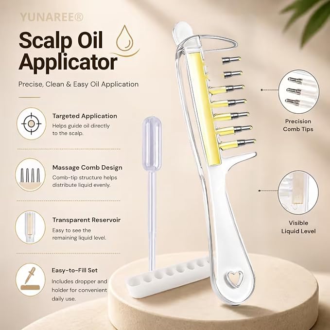 Trending Crystal Comb - Hair Serum Applicator & Scalp Massager