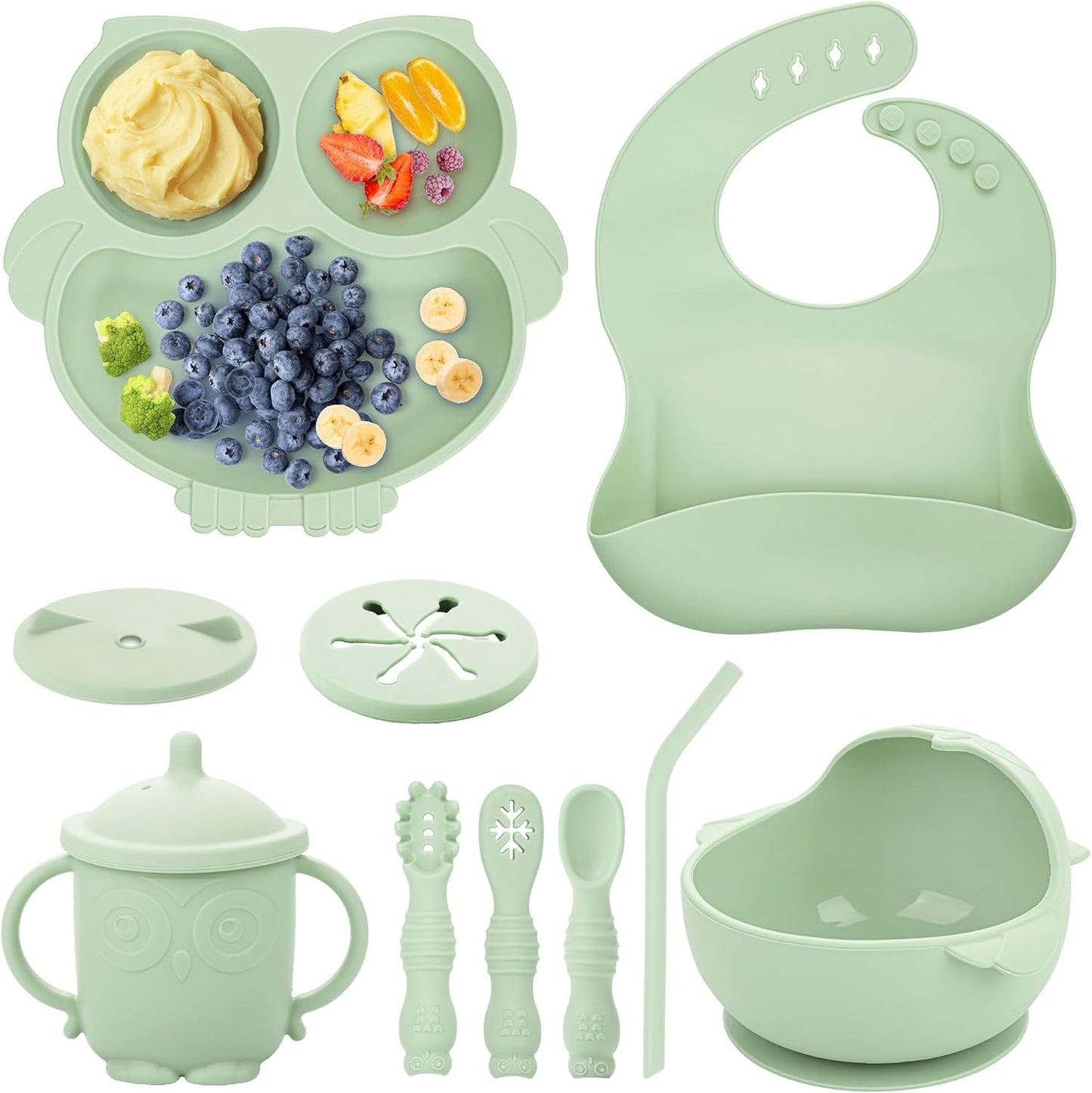 Anti-Spill Silicone Suction Bowl & Spoon Set for Babies
