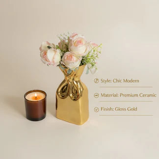 Golden Bag Vase