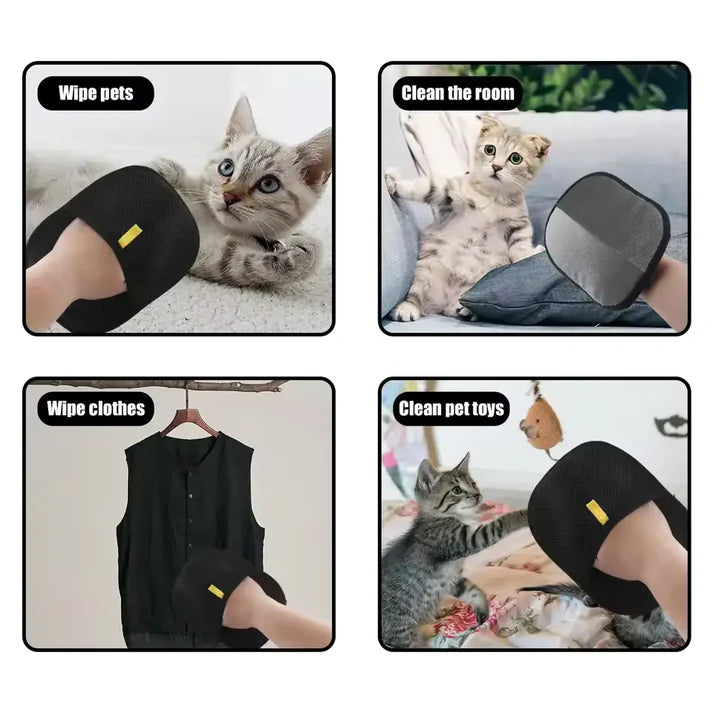 Pet Grooming Glove – Deshedding Brush Mitt for Dogs & Cats