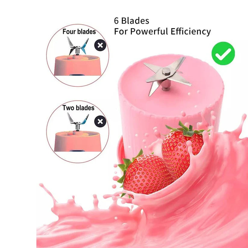 Portable 420ml Juicer Blender with 6 Stainless Steel Blades