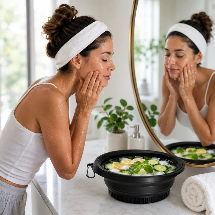 Silicone Ice Facial Plunge Bowl – Portable Foldable Face Bowl