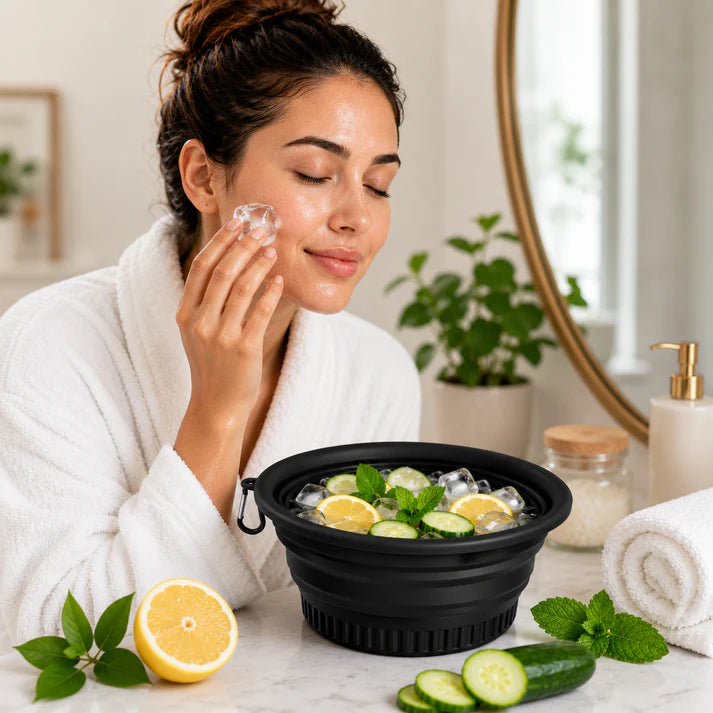 Silicone Ice Facial Plunge Bowl – Portable Foldable Face Bowl