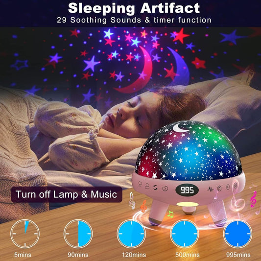 LED Bedtime Soother Star Projector for Baby – Night Light with Lullabies
