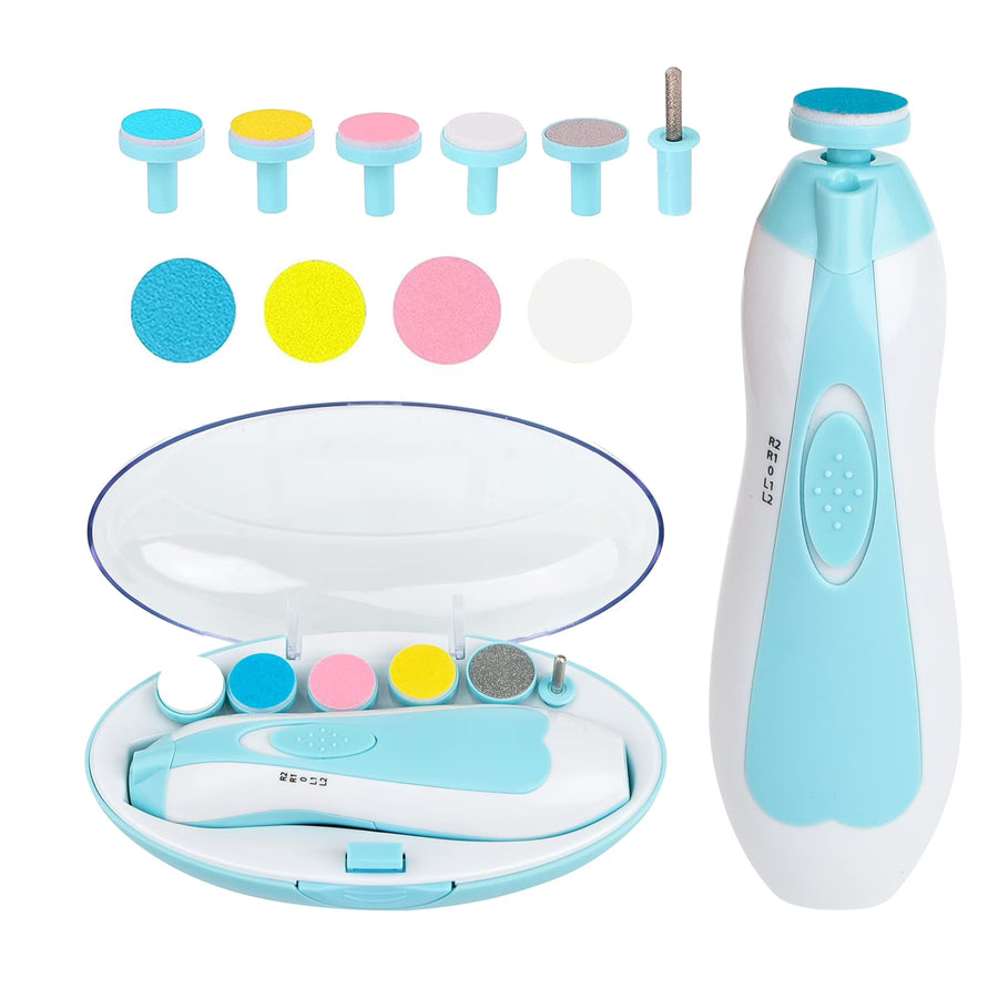 Baby Electric Nail Trimmer with LED Light & 6 Grinding Heads
