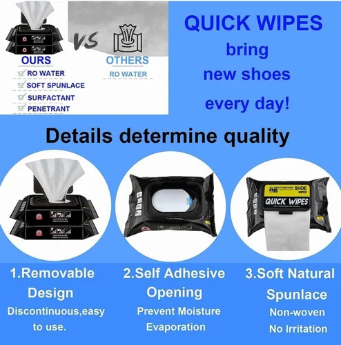 Instant Shoe Cleaning Wipes (Pack of 80)